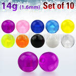 xuvb8 set of 8mm acrylic uv balls with 14g 1 6mm threading