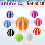 xuvbe3 set of 3mm acrylic uv beach balls with 1 2mm threading