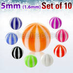 xuvbe5 set of 5mm acrylic uv beach balls with 1 6mm threading