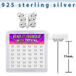 yxbutc36 silver bend it yourself nose studs 22g butterfly 36