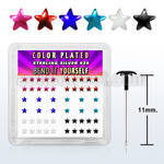 yxpsar box of silver bend it nose studs with color star top