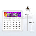 yxvsar box w silver bend it nose studs w plain star shaped tops