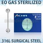 zbbg sterilized 316l steel tongue barbell with two 6mm balls