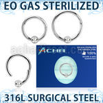 zhbcrc16 sterilized steel ball closure ring 16g crystal