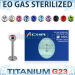 zulbc3 eo gas sterilized piercing titanium g23 labret color crystal ball