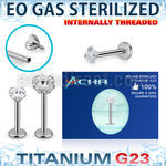 zulbin12 sterilized titanium g23 labret 16g cz internal