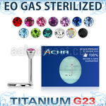 zunsc sterilized titanium g23 nose screw w bezel crystal top