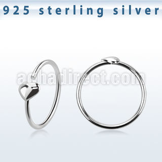 aghht22 925 silver seamless nose ring heart
