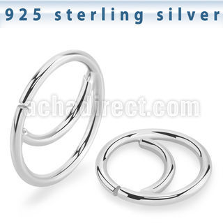 agsea18 925 sterling silver seamless nose ring moon