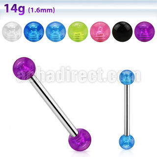 bbbuv5 barbell lengua acero quirurgico bolas acrilicas uv 5mm 16mm distribuidor