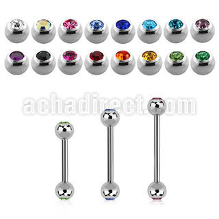 bbjb3xs barbell acero quirurgico dos bolas joya