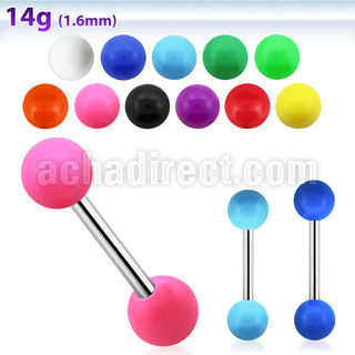 bbsa barbell lengua acero quirurgico bolas acrilicas colores solidos 6mm 16mm mayorista