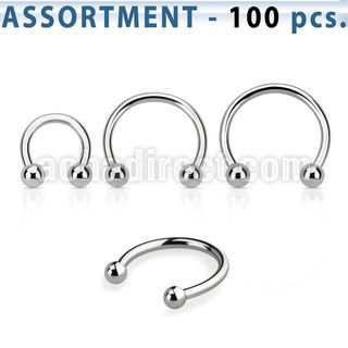 blk22a surtido piercings 100 barbells circulares ceja acero quirurgico bolas 3mm venta