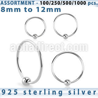 blk290 surtido por mayor aros nariz plata aros nariz plata 925 bola 0 6mm mayorista