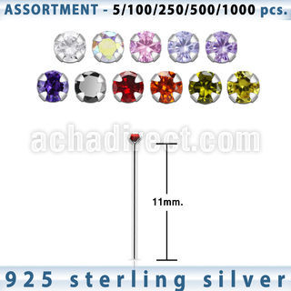blk451 surtido por mayorpiercing nariz doblar tu mismo plata esterlina 925 0 6mm puedra zirconia redonda 1 5mm distribuidor