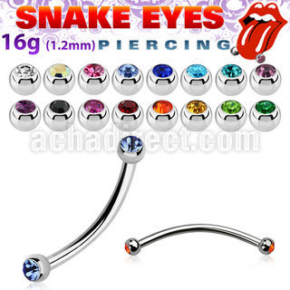 bnejb25l banana piercing lengua ojo serpiente acero quirurgico bolas joya bisel 2 5mm mayorista