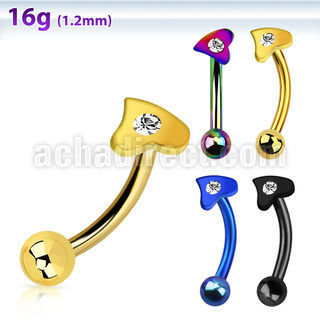 bnethc banana ceja acero 316l anodizado corazon horizontal cristal centro lado bola 3mm 8mm distribuidor mayorista