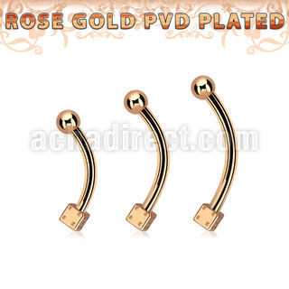bnettds banana ceja acero 316l pvd oro rosa dado 2 5mm bola lisa 2 5mm al por mayor