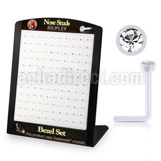 brac21 display 120 piercing nariz l bio flexible redonda 2mm cristal swarovski bisel venta