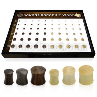 brpg74 bandeja display 60 dilataciones plug doble flare madera sono cocodrilo 3mm 12mm distribuidor