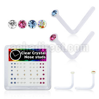 bxa30 caja display piercing nariz l acrilico transparente cristal redondos 1 5mm 2mm distribuidor mayorista