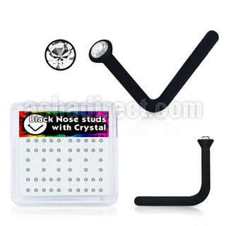 bxa3 caja piercing nariz l acrilico negro cristal claro redondo 1 5mm mayorista