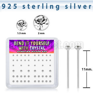 bxnymc8 silver bend it yourself nose stud 22g clear 52