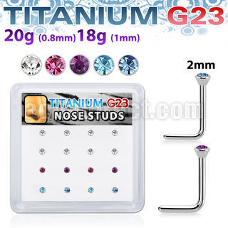 bxunl3 titanium g23 nose studs 20g 18g color 16pcs