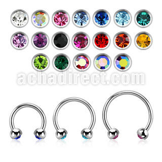 cb18jb3 barbell circular acero quirurgico dos bolas joya