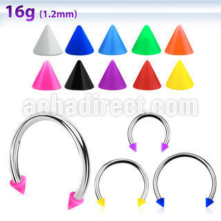 cbesacnl barbell circular diametro acero 316l conos 3mm acrilico solido usar como arete distribuidor