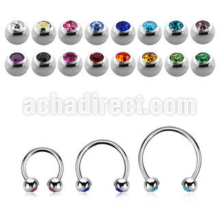 cbjb3xs barbell circular acero quirurgico dos bolas joya