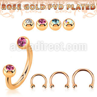 cbttjb25 barbell circular acero quirurgico pvd oro rosa bolas 2 5mm joya cristal bisel al por mayor