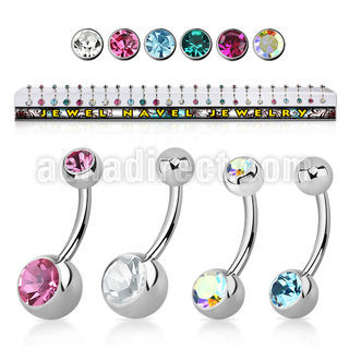 dabnc display 24 piercings ombligo acero quirurgico bolas joya bisel 8mm 5mm 8mm 12mm al por mayor