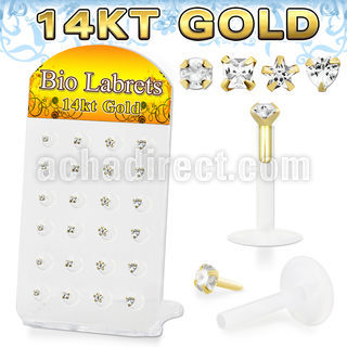 dgbizc display 24 labret bio flexible bola presion oro 14 kts zirconia clara 2mm 14 38 6mm  10mm venta