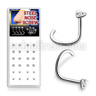 dnsshc caja 24 piercing nariz l acero quirurgico formas cristal claros centro venta
