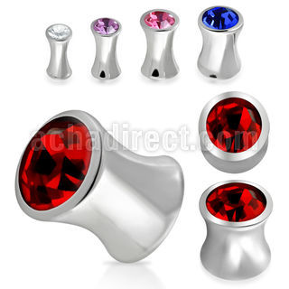 dsjpg dilatacion plug solida doble flare acero cristal centro 3mm 10mm al por mayor