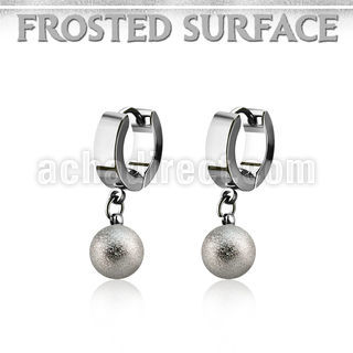 erhfo8 par pendientes huggie oreja acero inoxidable brillo espejo bolas 8mm acero esmerilado distribuidor