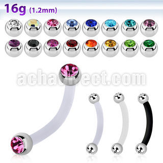 fbnejb25 banana ceja bio flexible bolas 2 5mm acero joya bisel venta