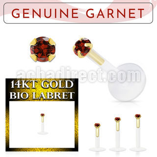 gbige2 labret bio flexible transparente presion oro 14 kts granate legitimo 2mm distribuidor mayorista