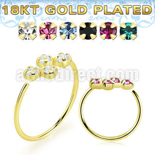 gphpm22 18k gold plated silver seamless nose ring 22g
