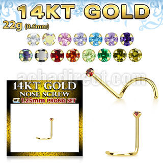 gszm12 piercing nariz oro 14 kts 0 6mm zirconia color redonda 1 25mm distribuidor mayorista