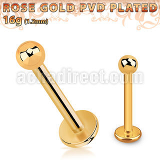 lbttb25 labret acero 316l pvd oro rosa bola 2 5mm al por mayor