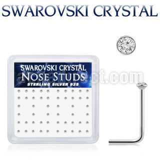 ns9cxsw 925 silver nose studs swarovski crystal