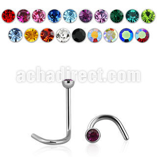 nsc piercing nariz l acero quirurgico media bola 2mm cristal redondo distribuidor