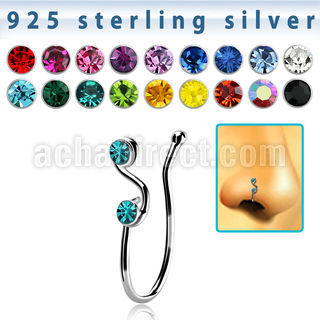 nvcl8 piercing nariz clip plata esterlina nota musical cristal distribuidor