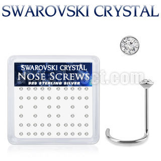 nw14cxsw 925 silver nose screws swarovski crystal