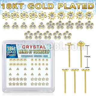 nybxm7cg 18k plated silver bend it yourself nosestuds flower