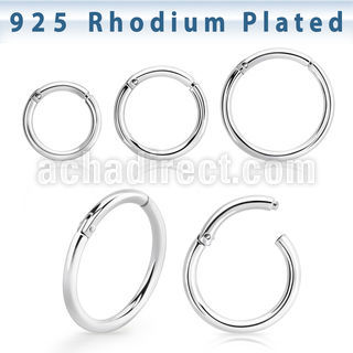 rhsegh16 rhodium plated silver hinged segment ring 16g