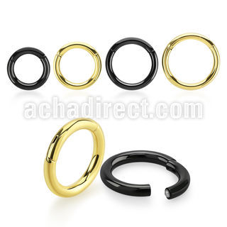 seght10 pvd plated 316l steel hinged segment ring