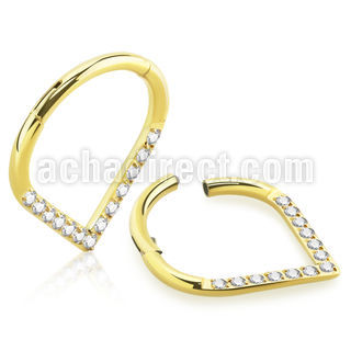 sgtsh15 anodized 316l steel hinged segment ring cz pear